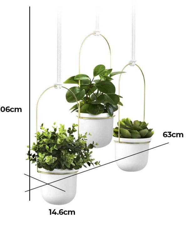 The Triflora Hanging Planter is your ideal solution for herbs, succulents, vine plants, juicy cherry tomatoes or indoor plants