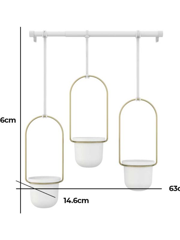 The Triflora Hanging Planter is your ideal solution for herbs, succulents, vine plants, juicy cherry tomatoes or indoor plants