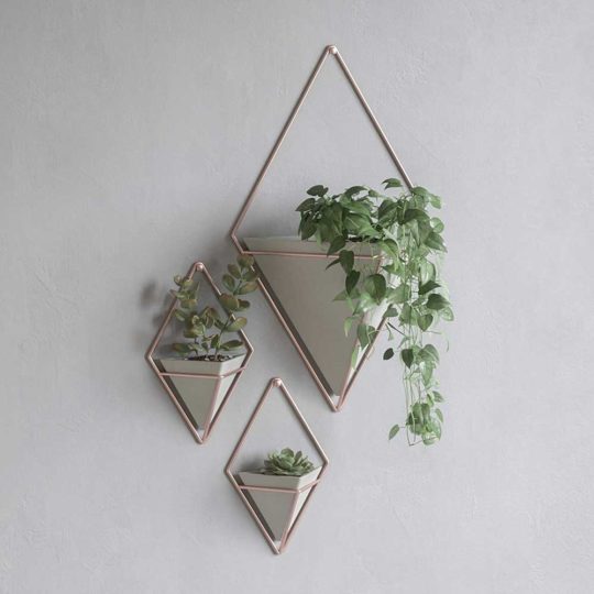 The Trigg Wall Vessel Planter adds lush greenery to your room, style personified.