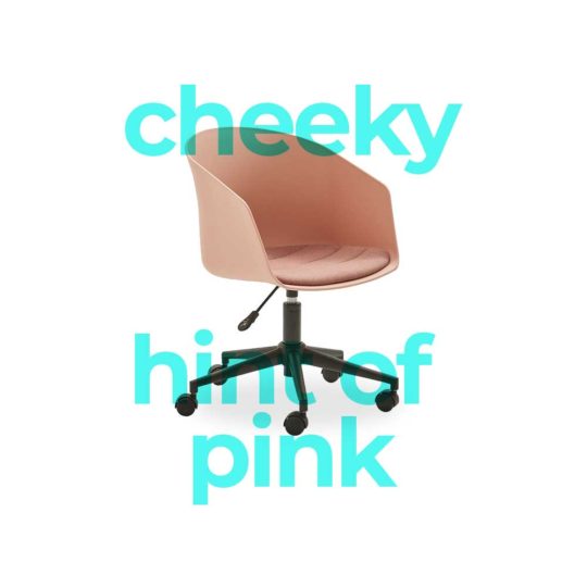 The pink Bianca Office Chair with a streamlined curved back that will keep you upright and the foam-filled moulded seat for comfort.