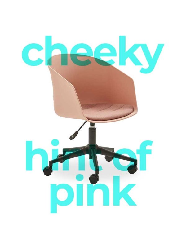 The pink Bianca Office Chair with a streamlined curved back that will keep you upright and the foam-filled moulded seat for comfort.