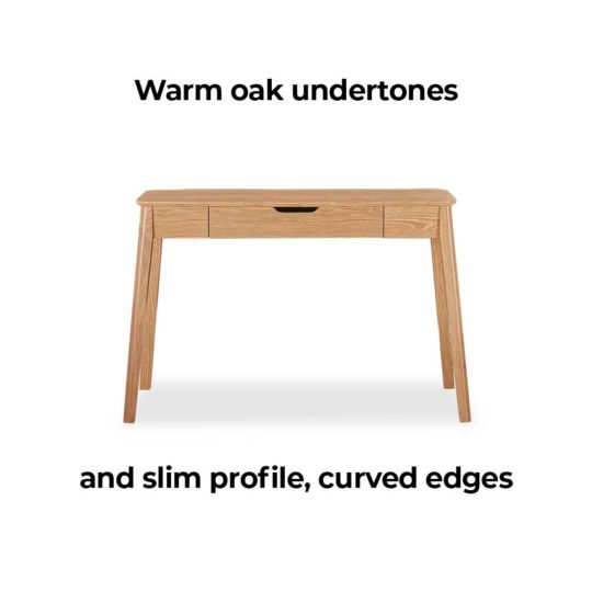 Niva desk has scandinavian inspired style and a simple design with warm oak undertones.