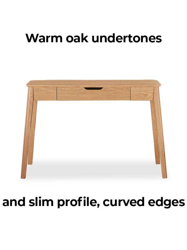 Niva desk has scandinavian inspired style and a simple design with warm oak undertones.