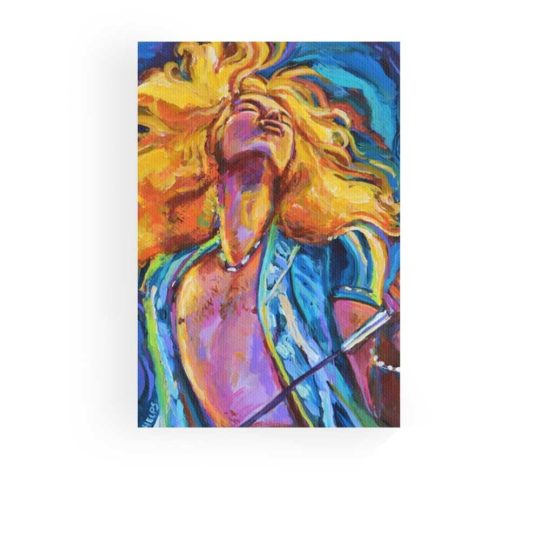 Robert Plant Wild Hair Canvas Print showcasing the glorious lion’s mane of Led Zeppelin front man.