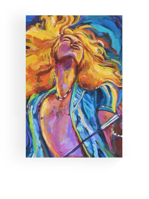 Robert Plant Wild Hair Canvas Print showcasing the glorious lion’s mane of Led Zeppelin front man.