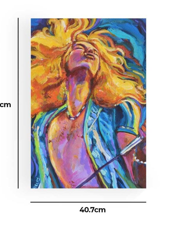 Robert Plant Wild Hair Canvas Print showcasing the glorious lion’s mane of Led Zeppelin front man.