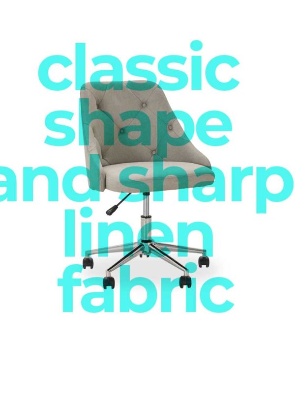 Selina Office Chair featuring a classic shape and sharp linen coloured fabric.